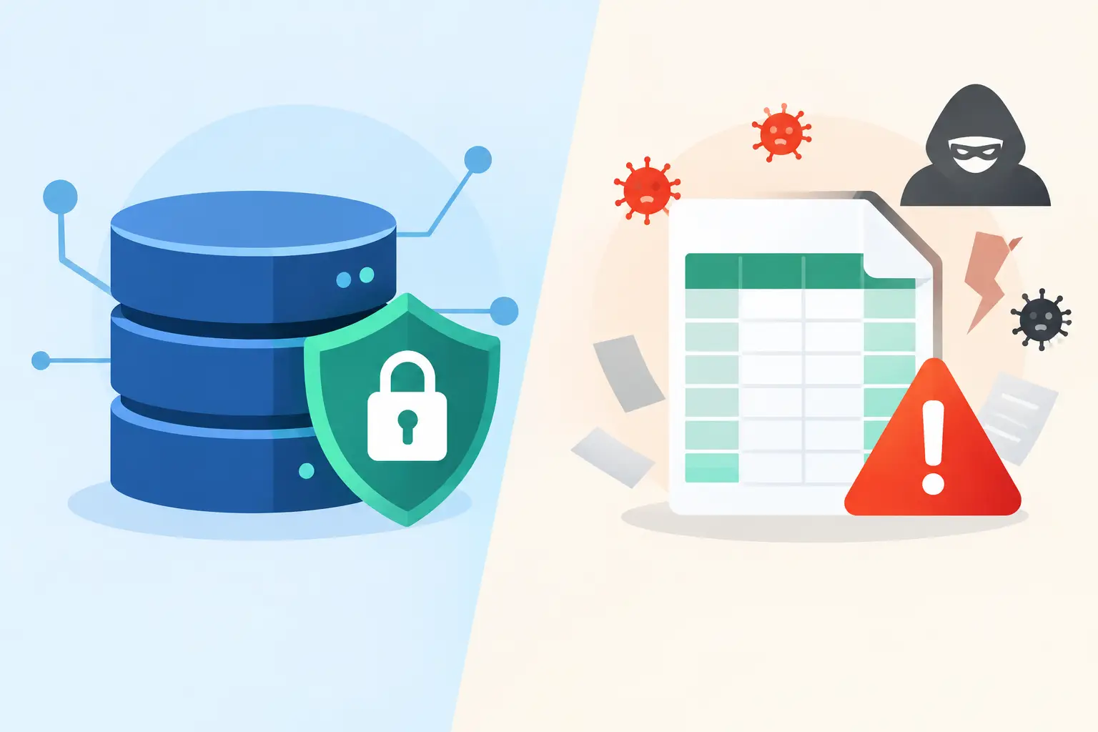 Database safety versus fogli di calcolo: rischi